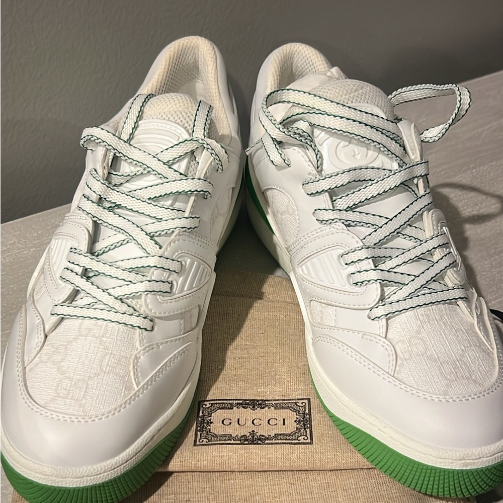 Gucci Basket Panelled Lace-Up Sneakers - New with box/Authentic
